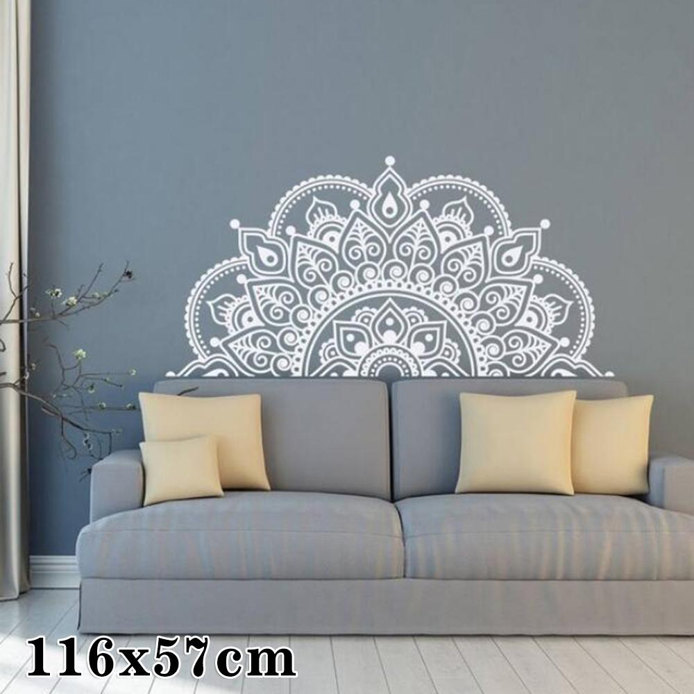 Mandala In Halbem Raum Dekorationsaufkleber DIY Größe Farboptionen