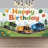 Recycling bin garbage truck theme party decoration background, garbage bin children's birthday party banner photography Backdrop10
