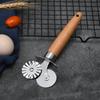 2 in 1 Biscuit Embossing Rolling Wheel Double Wheel Pasta Cutter Ravioli Mold  Baking Tool