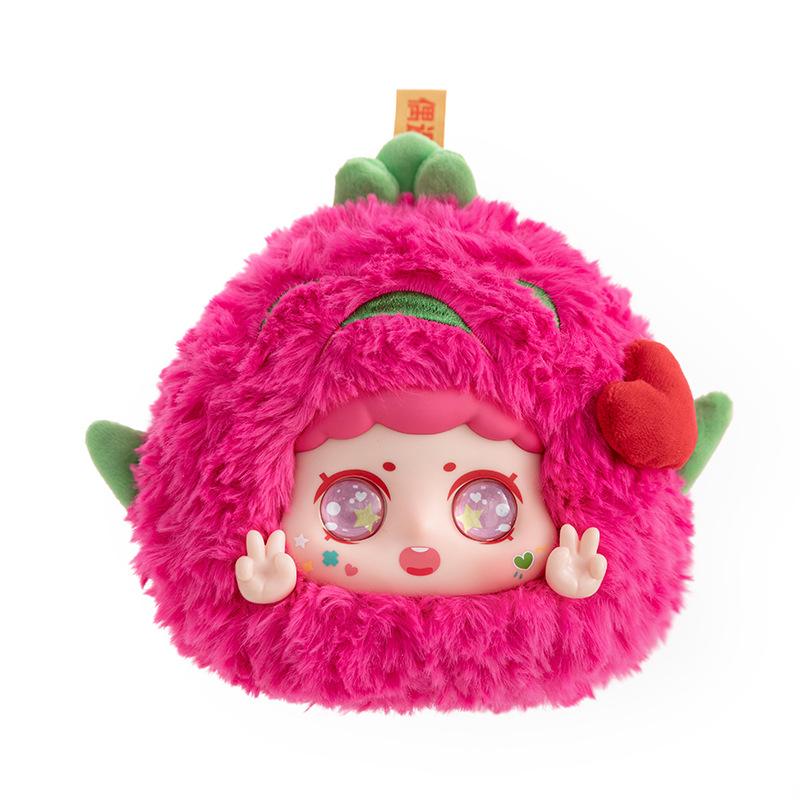 Soft Cute Vinyl Face Apple Bug Plush Backpack Pendant Peach Drink Girl Heart Doll Fruit Blind Box Gift