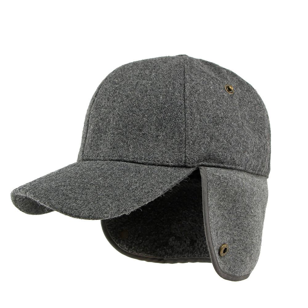 Autumn Winter Hat Men's Baseball Cap Middle-Aged and Elderly People's Cap Thick Velvet Ear Protection Wool Warm Cap
