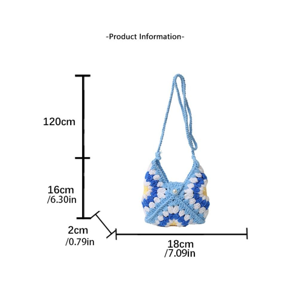 Shoulder Bag Crochet Flower Knitted Bag Bohemian Hollowed Out Weave Bag Storage Bag Large Capacity Crochet Crossbody Bag Travel