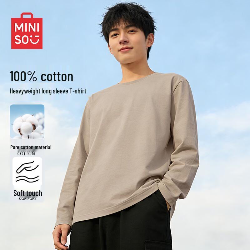 MINISO Men's Spring American Heavyweight Long-Sleeve T-Shirt