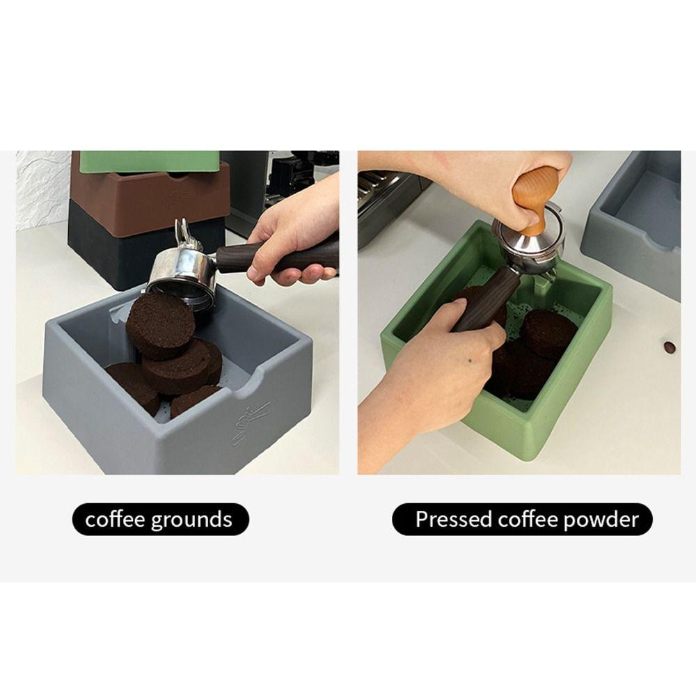 Non-Slip Coffee Knock Box 1.5L Capacity Shock-Absorbent Coffee Grounds Container Quiet Reusable Espresso Dump Bin Home Cafe