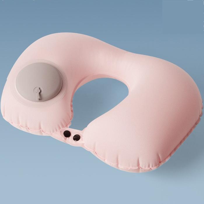 Inflatable Travel Neck Pillow for Airplane Train Car Washable Pillowcase U Shaped Office Napping Pillow,Home Head Neck and Lumbar Support