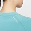 Nike Pro Dri-FIT Szybkoschnący Jednolity Kolor Oddychająca Siateczka Treningowy Krótki Rękaw Raglan T-shirt Damski Top Denimowo-Niebiesko-Zielony Biały FV7843-464