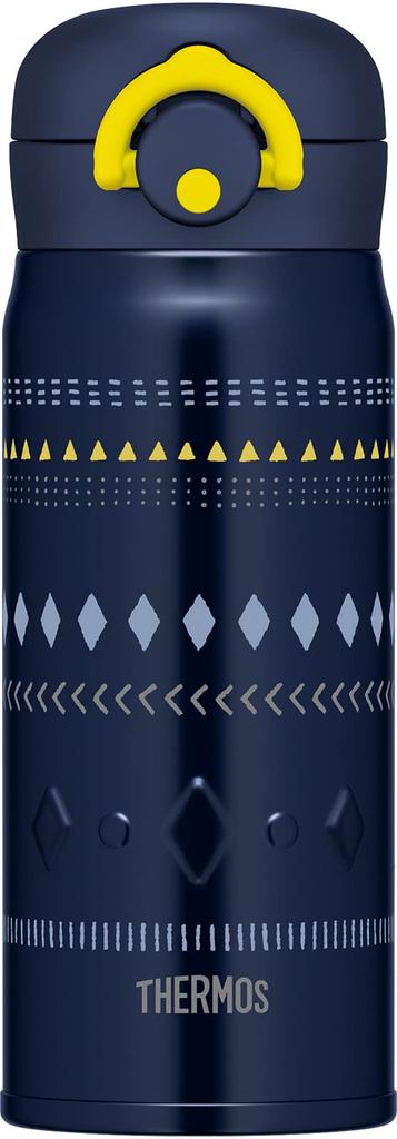 Thermos Vacuum Insulated Portable Mug 400ml Navy Yellow JNR-401 NV-Y