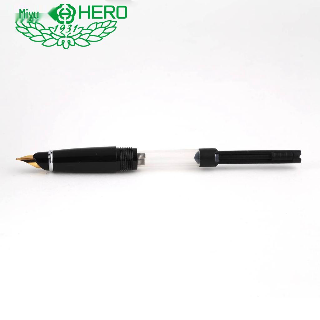 Hero 372-2 Yellow Fountain Pen with Gold Iridium Nib, Gift Boxed for Student and Office Use, Engravable Steel Body.