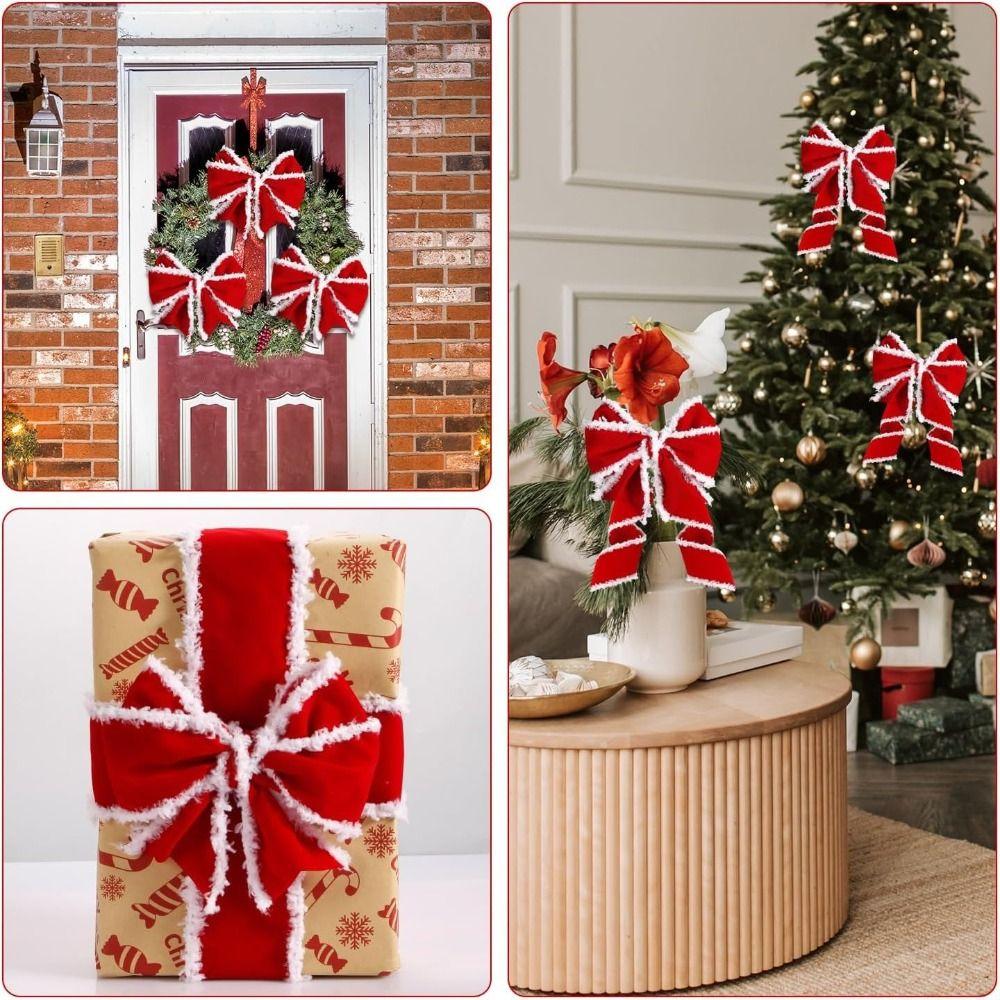 DIY Christmas Bows 1/5m Christmas Gift Packing Ribbon Portable Wreath Bows Christmas Decoration