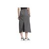 Adidas Originals 3-Stripes Colorblock Sports Casual Long Skirt Women Bottoms Dark-Grey JC6124