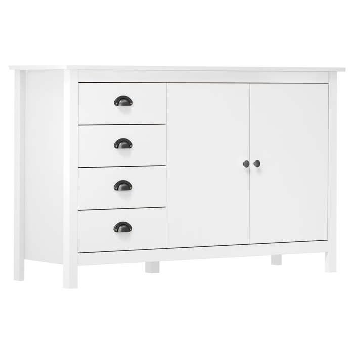 VidaXL Buffet Hill Blanc 130x40x80 cm Bois de pin solide 288932