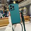 Crossbody Lanyard Candy Color Phone Case For Iphone 17 Air 16 16E 15 14 13 12 11 Pro Max Plus Silicone Soft TPU Back Cover