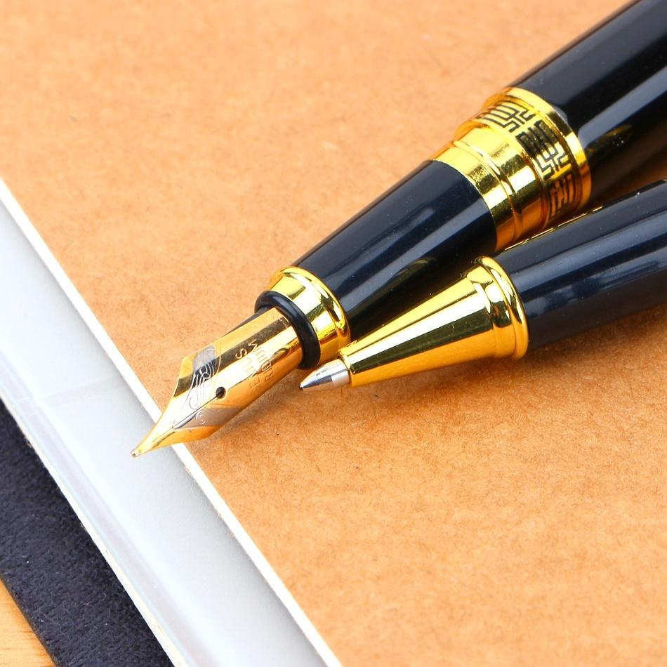 1PC 901 Penna con inchiostro in metallo per studenti, penna eterna per calligrafia, penna per ufficio