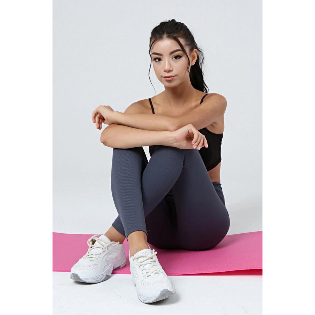 Women's Black Cross Waist Tights With Ribbed Wrap And Fleece Inside