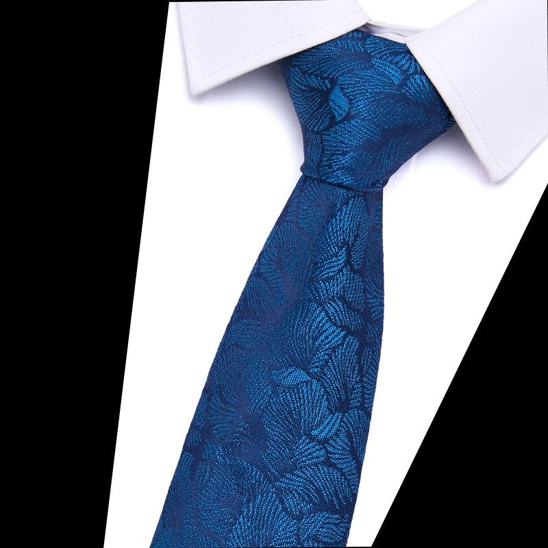 Men'S Tie Polyester Silk Jacquard Tie Men'S 7.5Cm
