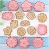 8 Pcs Flowers Biscuit Mold 3D Chrysanthemum Cherry Blossom Plum Pattern Food-grade PP Sweet Pastry Biscuit Molds Home Kitchen Baking Mold Tool