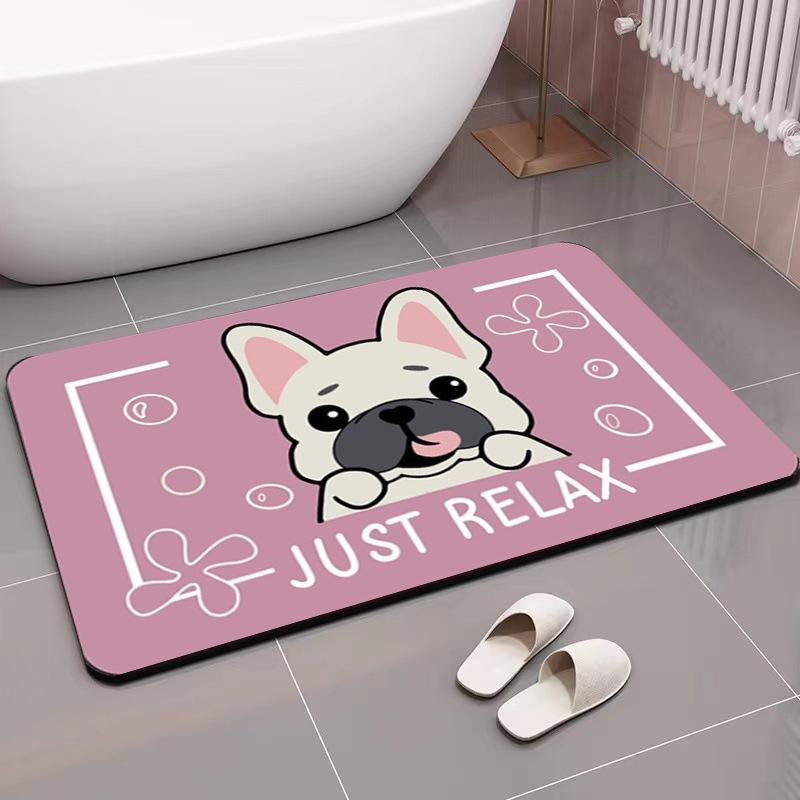 Bathroom Diatom Mud Absorbent Mat Cartoon Animal Toilet Toilet Door Door Mat Non-slip Foot Mat