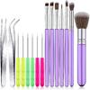 15 Pcs Decorating Brushes Tool Set, Include Cookie Pastry Brush Cookie Scriber Needles Sugar Stir Needles Elbow and Straight Tweezers for Biscuit