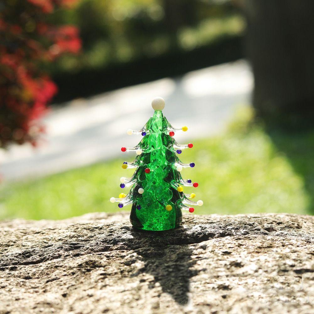 Mini Crystals Christmas Tree Figurine Statue Crystals Ornaments  Home Decor