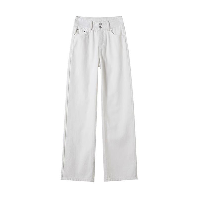 Extra Long High Waist White Wide Leg Jeans for Tall Women - Slim Fit, Spring/Autumn 2025