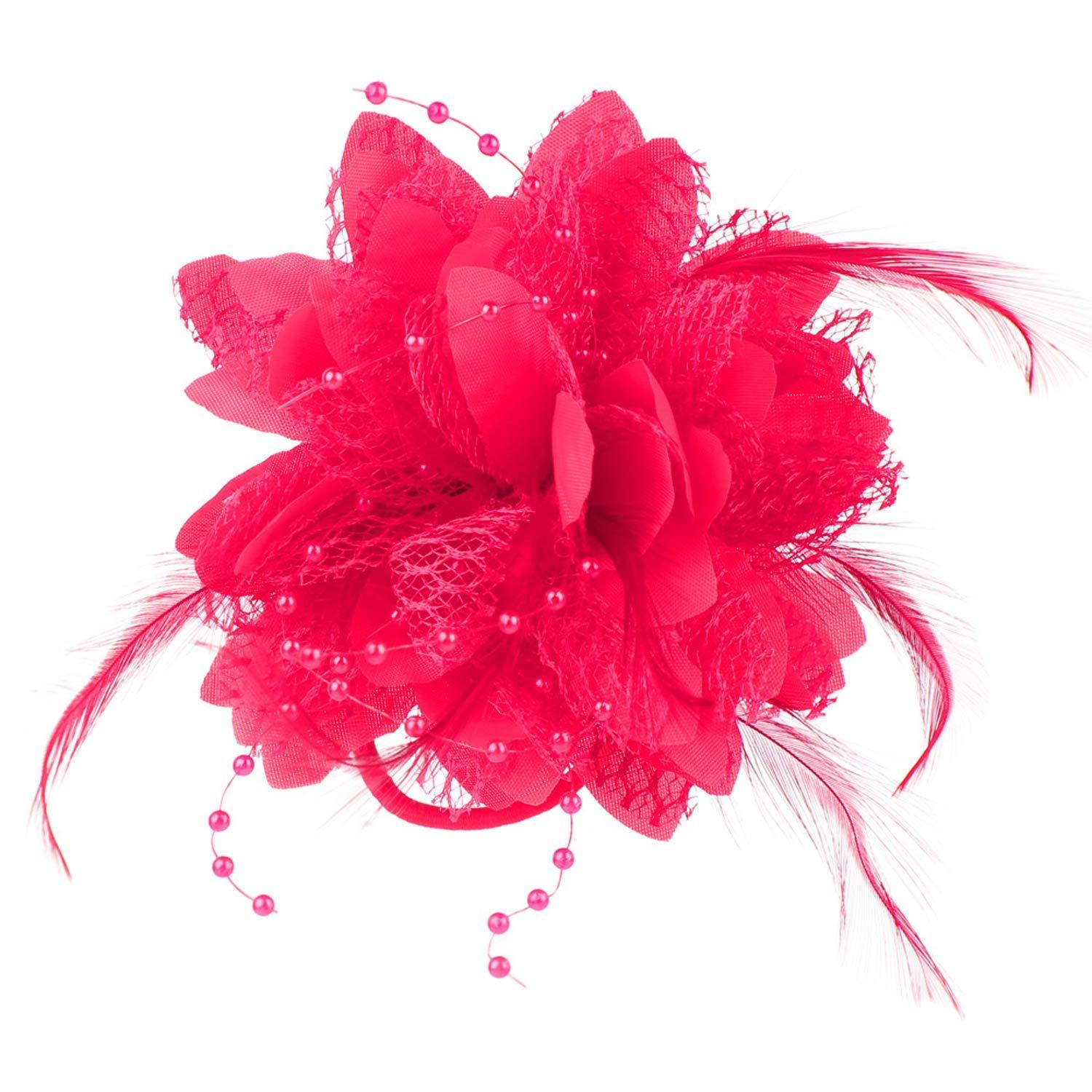 

Headdress Fascinator Feathers Hair Clip Fedoras Hat Wedding Hair Accessories Fascinators Hat рожевий червоний колір