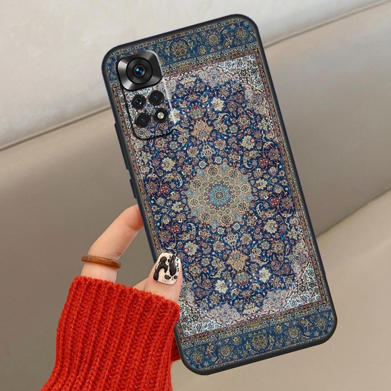 Persian Carpet Floral Pattern Phone Case For Xiaomi Redmi Note 8 9 10 11 12 Pro 11S 10S 9S 8T Redmi 10A 10C 9A 9C Cover
