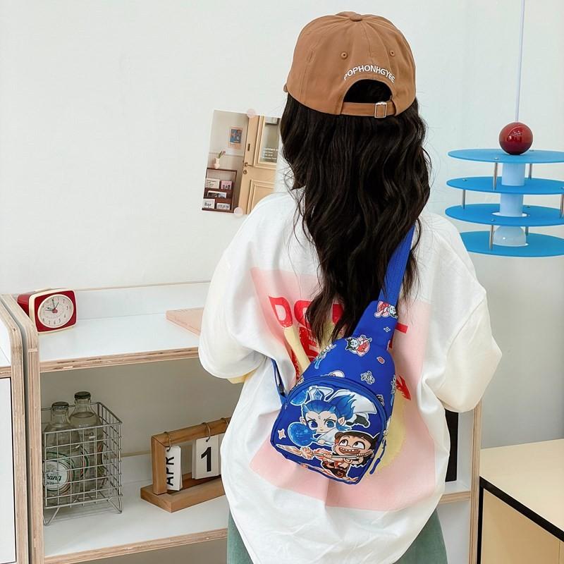 Ne Printed Zha Shoulder Chest Bag Anime Peripheral Children Outdoor Cartoon