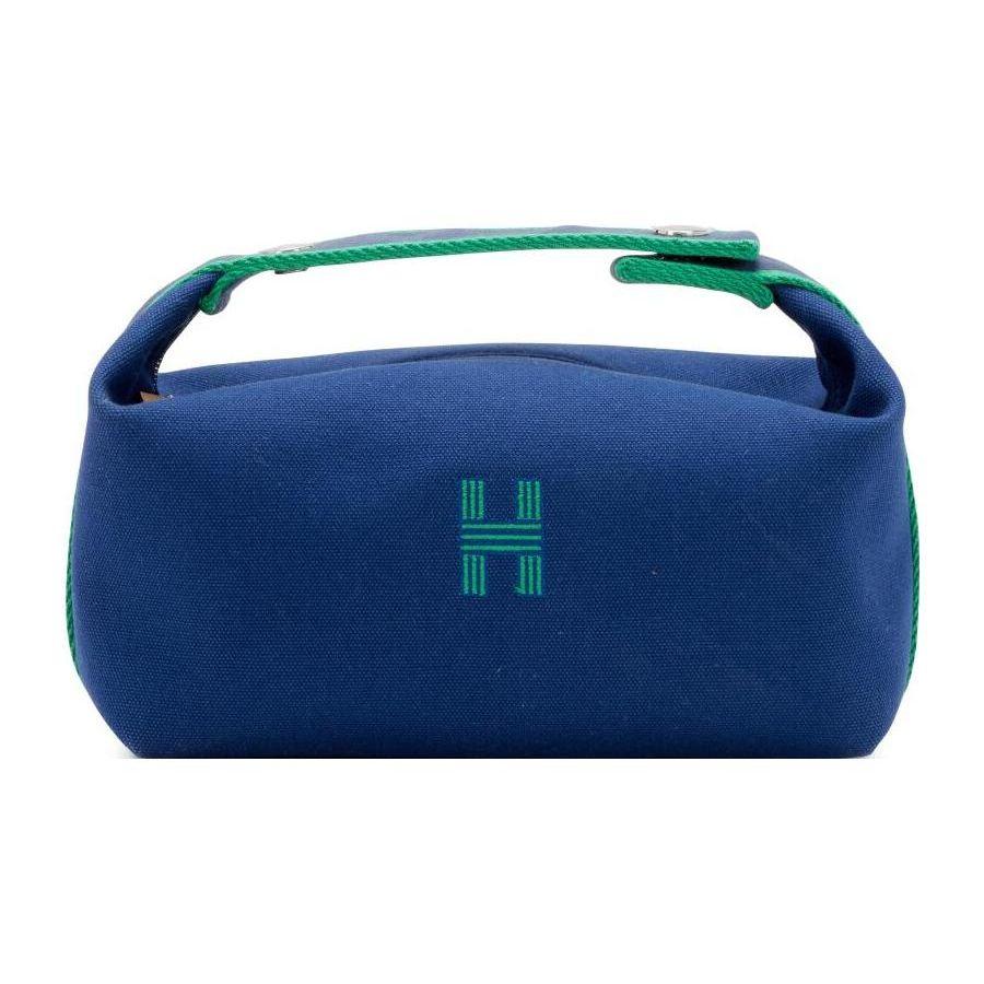 Hermes Bride-A-Brac Travel Storage Bag Canvas Tote Wash Bag Large Unisex Bags Navy-Blue H103223M03 Large