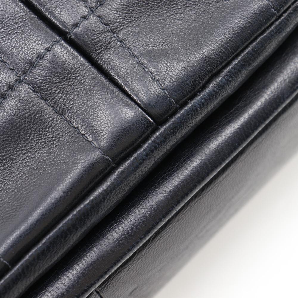 CHANEL 2.55 Chocolate Bar Shoulder Bag ChainShoulder vintage black lambskin Women Used