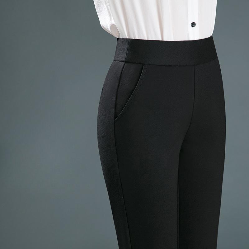 Women's  Slim Long Pants  Elastic Waist Straight Pants Stretch High Waist Pants