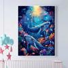 5d DIY Diamond Painting Cross Stitch Whale Diamond Embroidery Underwater World Mosaic Full Round Drill Home Decor