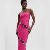 European and American Women's Clothing Handmade Diamond-encrusted Sequined Temperament Tube Top Split Bandage Dress
