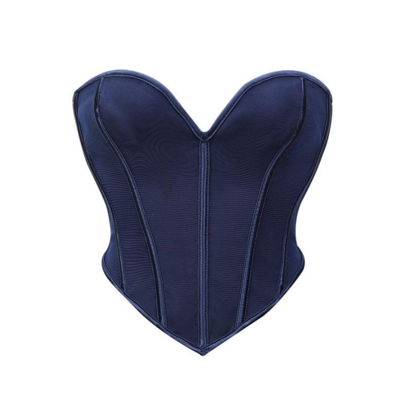 Women S Black Matte Strapless Sexy Fitted Corset Top