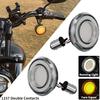 Motorcycle LED Turn Signal Light Bullet Style 1157 Front Indicator Lights Mini Fit for Harley Touring Road King Softail Dyna Sportster 883 1200 Grey