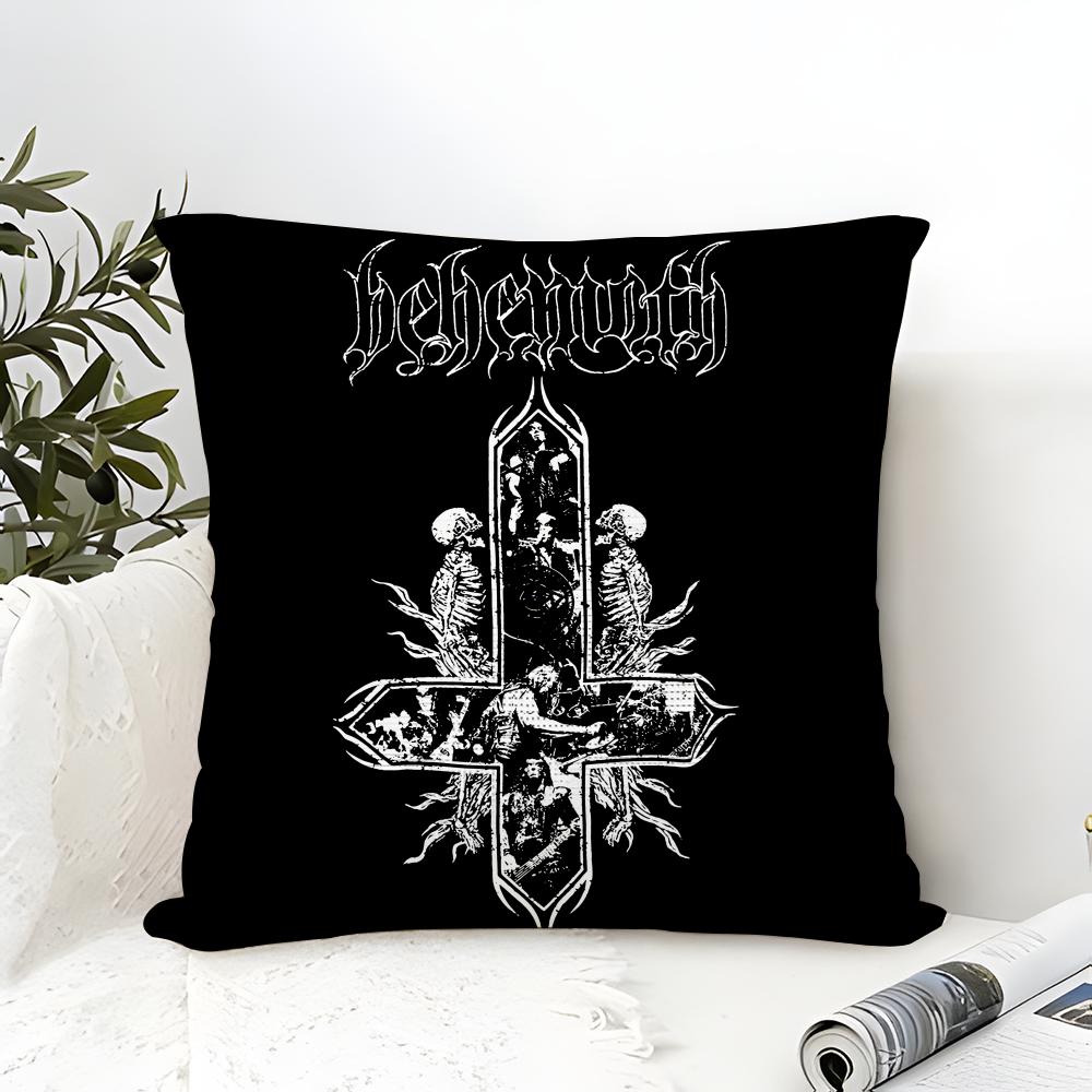 Black Metal Band Behemoth Pillow Case Cotton Linen Fabric Square Zipper Pillowcase Home Decorative Living Room