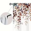 2pc Brown Leaf Print Curtains On White Background   Polyester Fabric   Machine Washable   Suitable for Living Room   Bedroom   Study