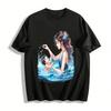 Mommy And Baby Swimming Time Print Casual Adult Top Pure Cotton T-shirt