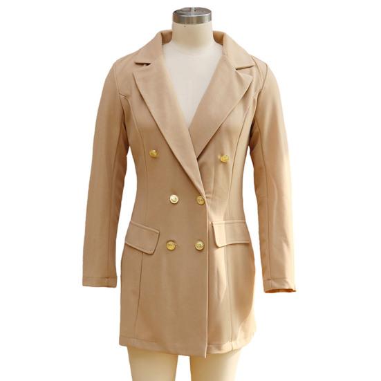 Sako šaty pro ženy Výstřih do V Dlouhý rukáv Pracovní šaty Klopový límec Dvouřadé Kancelářský business outfit