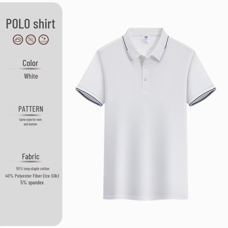 Custom Plus Size Cotton Polo Shirt with Logo Printing - Short Sleeve Lapel Design for Workwear
