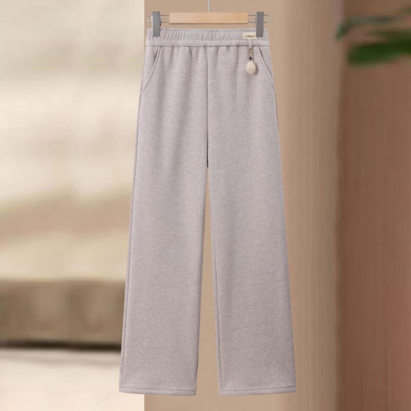 Women's Winter Plush High-Waist Straight Leg Pants