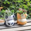 Handstand Cute Animal Flower Pot for Succulents Cactus Air Plants Planter Fairy Garden Figurines Home Table Office Decoration
