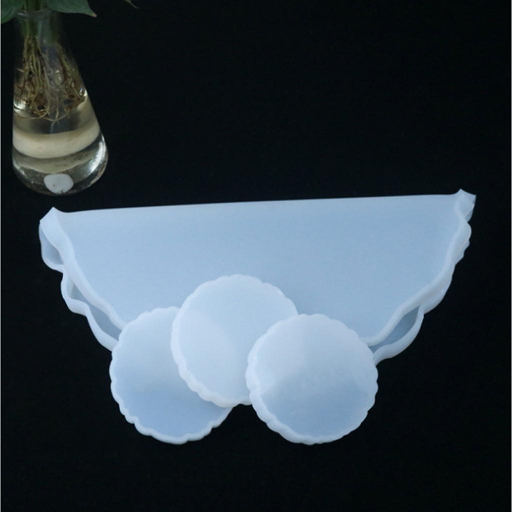 Round Resin Silicone Coaster Molds DIY White Epoxy Resin Cup Mat Mold Ornaments