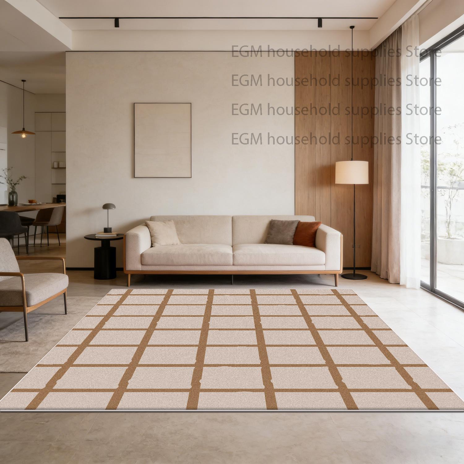 

Light Luxury Rug Modern Large Area Living Room Decor Simple Customizable Floor Mats Bedroom Parlor Non-slip Carpets Washable 60x90cm