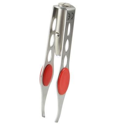 Pince à épiler - Modèle avec lampe LED - Acier inoxydable - Haute résistance