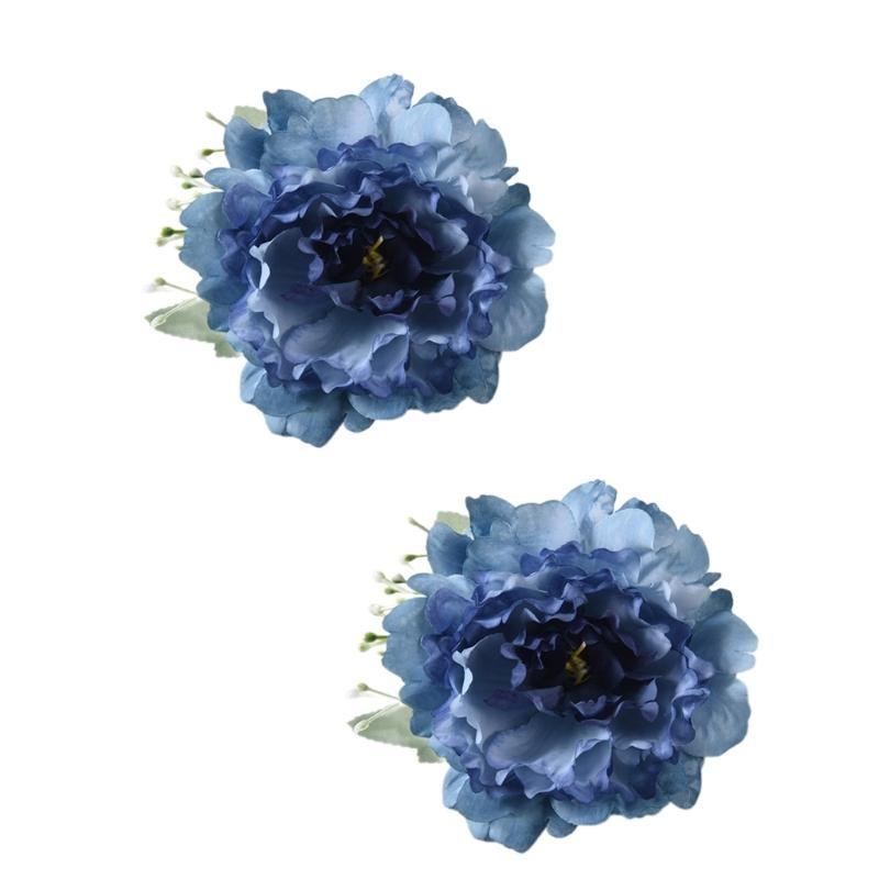 Set of 2Pcs Artificial Peony Flower Curtain Tiebacks Clip Flower Curtain Holder Clamp Decorative Window Drapes Tiebacks
