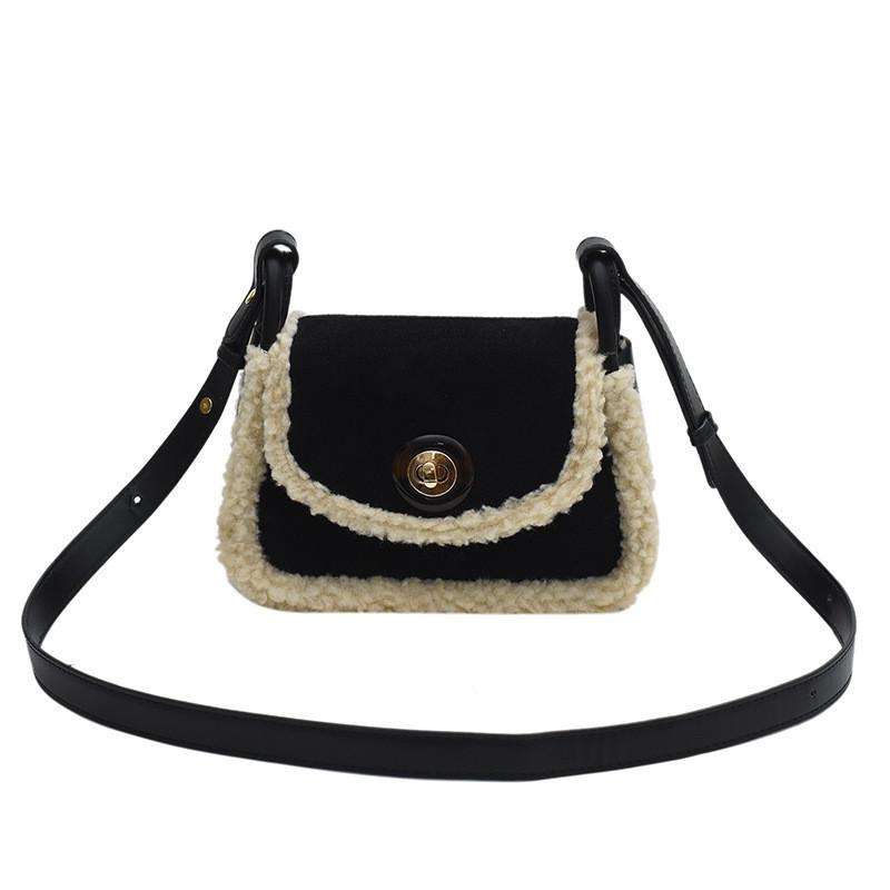 Winter Retro Handbag Women 2023 New Small Niche Versatile Crossbody Bag Fashionable Trendy Single Shoulder Small Square Bag Brown чёрный