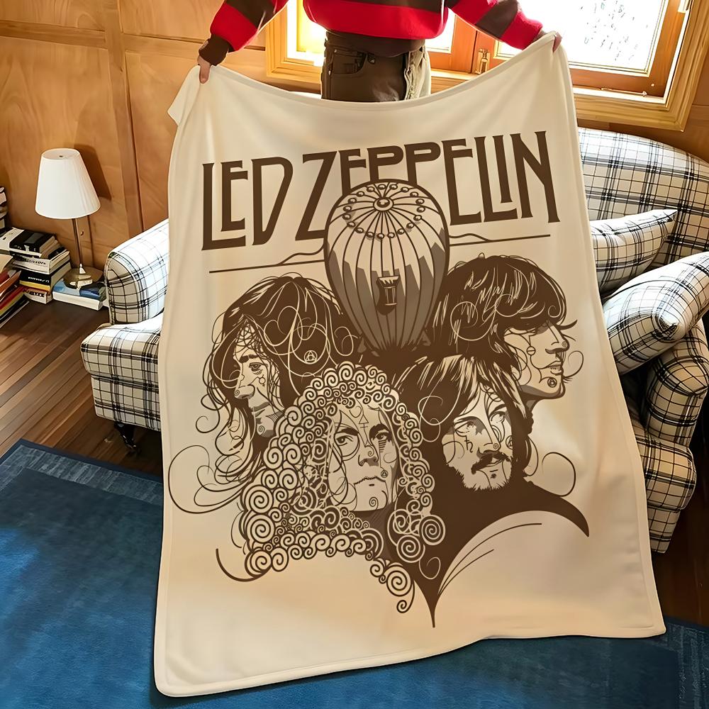 Muzyczna Koc L-Led Z-Zeppelin Nadziany Flanelowy Koc Odpowiedni do Kanap Łóżek Biur Podróży Krzeseł Kempingowych