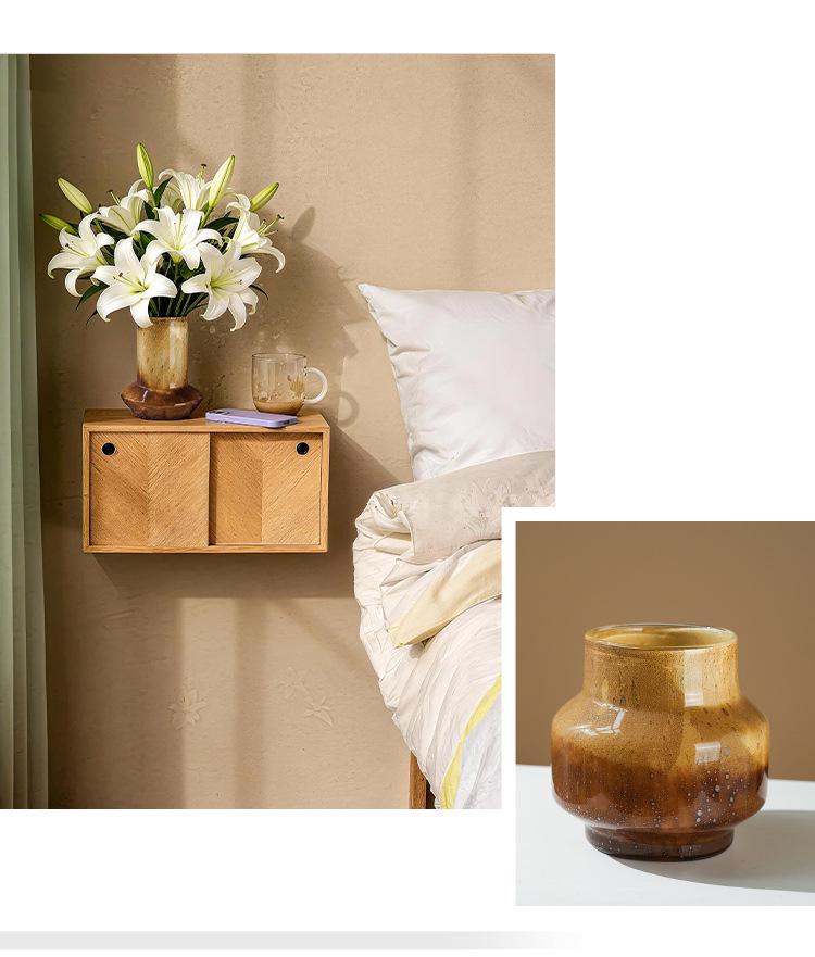 Latte Gradient Handmade Vintage Flower Vase for Light Luxury Living Room Decor