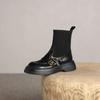 New Casual Sheepskin Retro Chimney Boots European American Low Heel Black Commuting Shopping Short Plush Warm  Ankle Boots 41