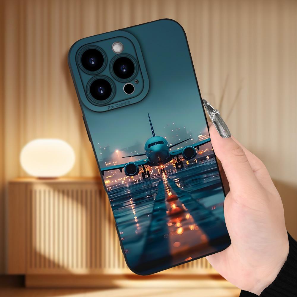 Creative airplane pattern phone case suitable for iPhone 17 16 15 14 13 12 11 Pro/Max/Plus anti drop and shockproof back cover